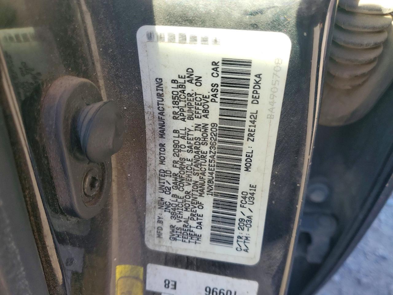 2010 Toyota Corolla le