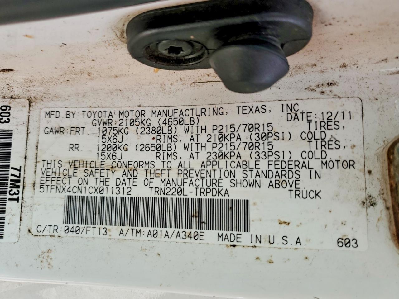 2012 Toyota Tacoma Base