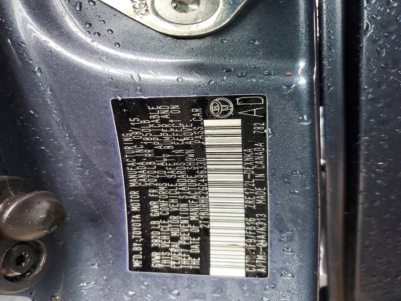 2016 Toyota Corolla le Plus