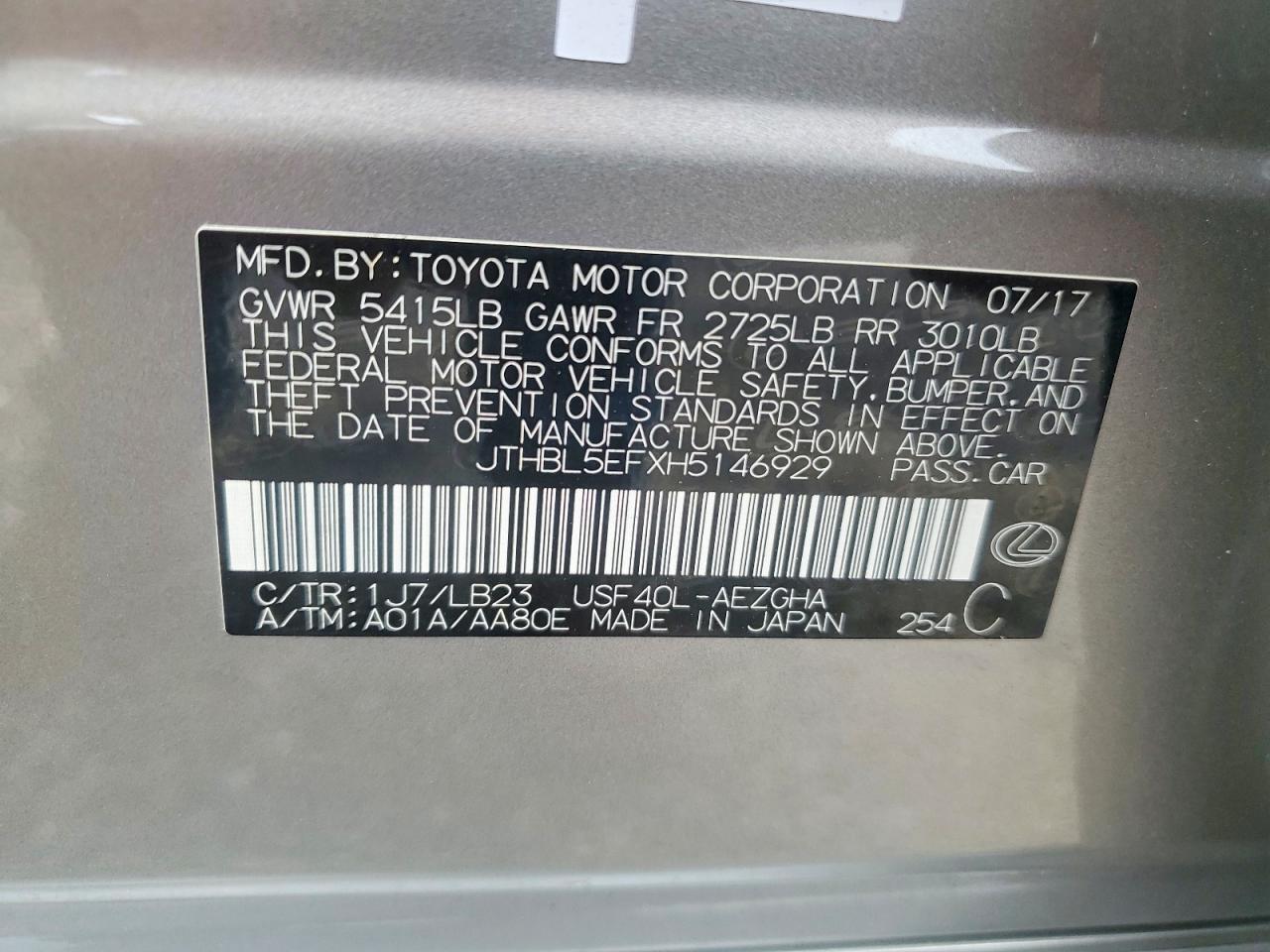 2017 Lexus Ls 460 Base