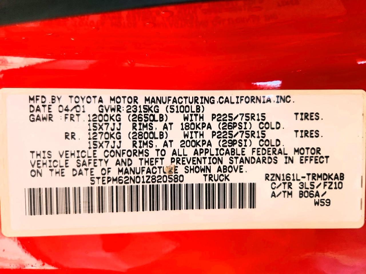 2001 Toyota Tacoma Base