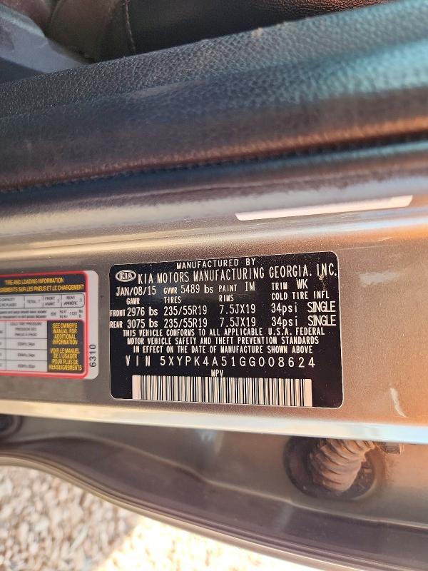 2016 KIA Sorento sx V6