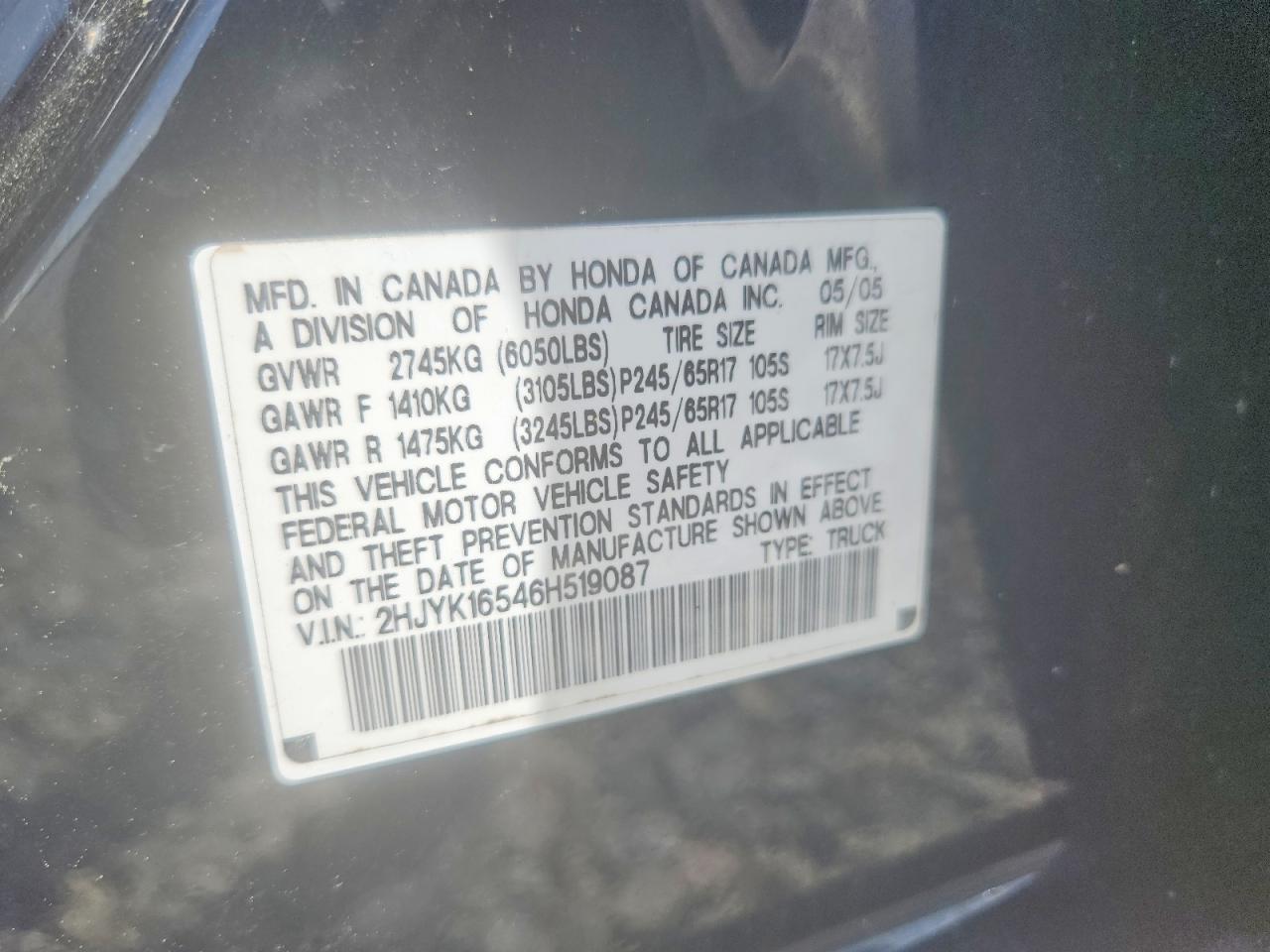 2006 Honda Ridgeline RTL