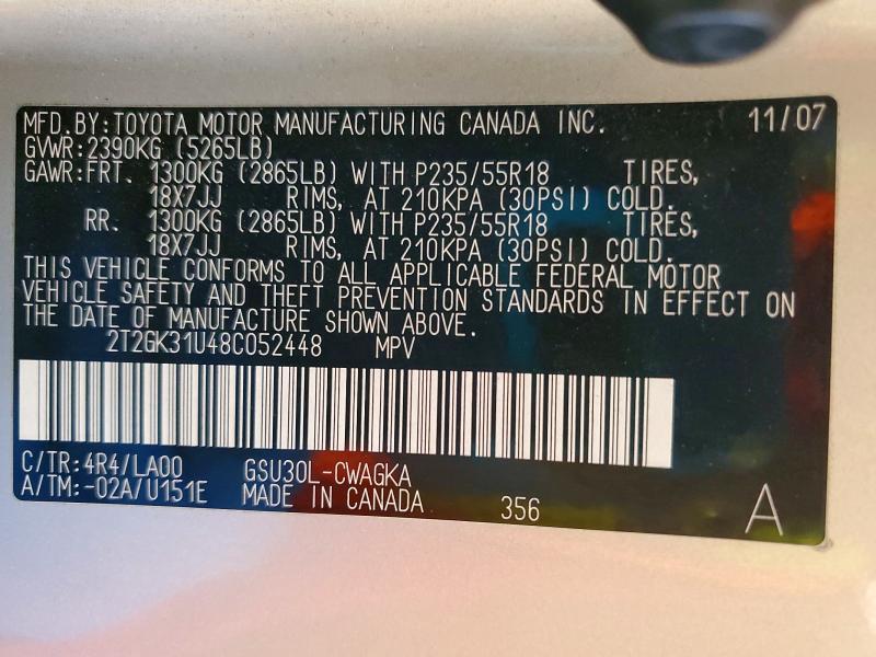2008 Lexus Rx 350 Base