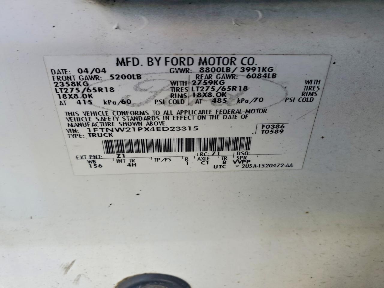 2004 Ford F250 Super Duty