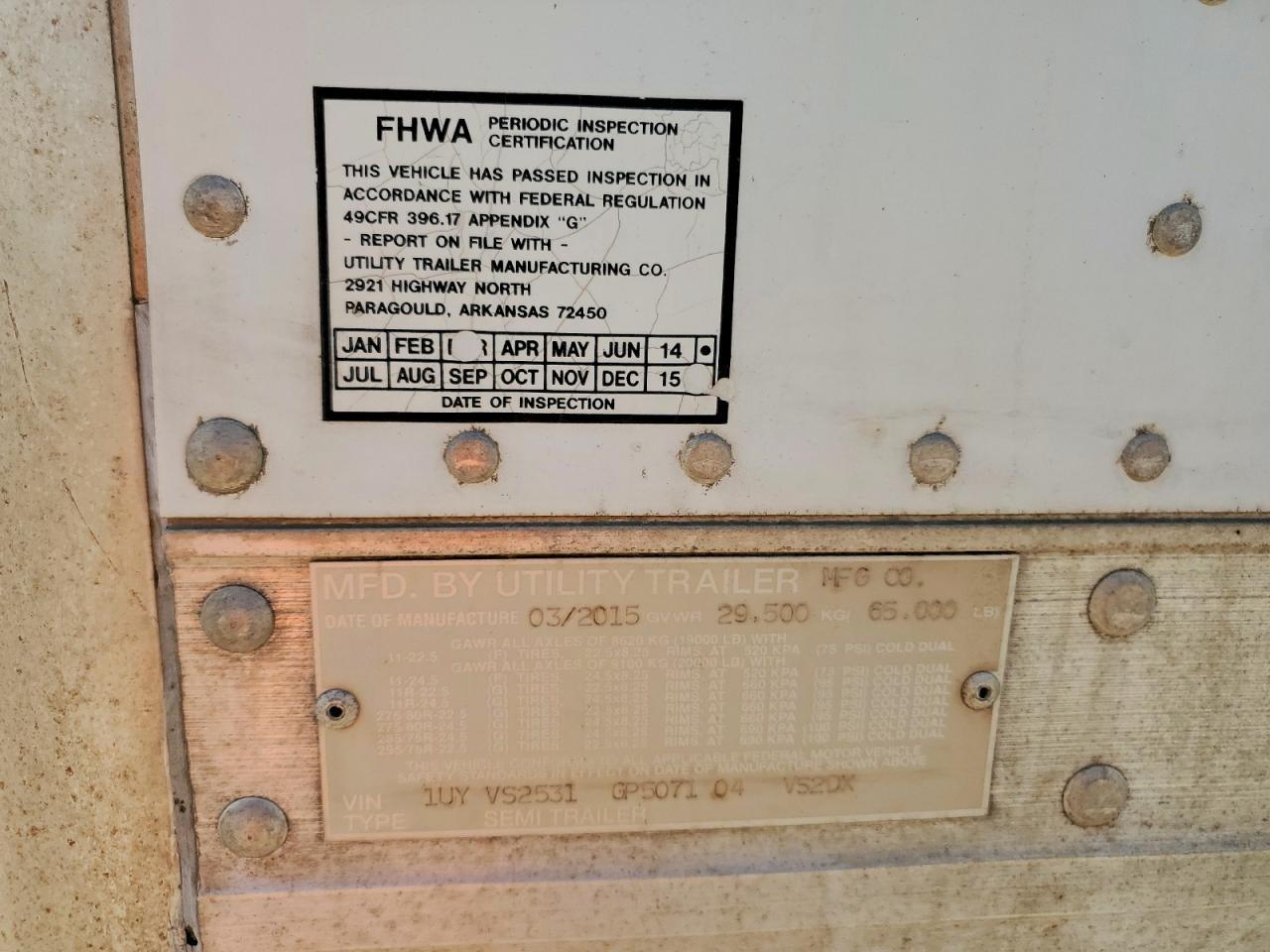 2016 Utility Trailer Manufactu 2016 Utility VS2DX DRY Van Trailer
