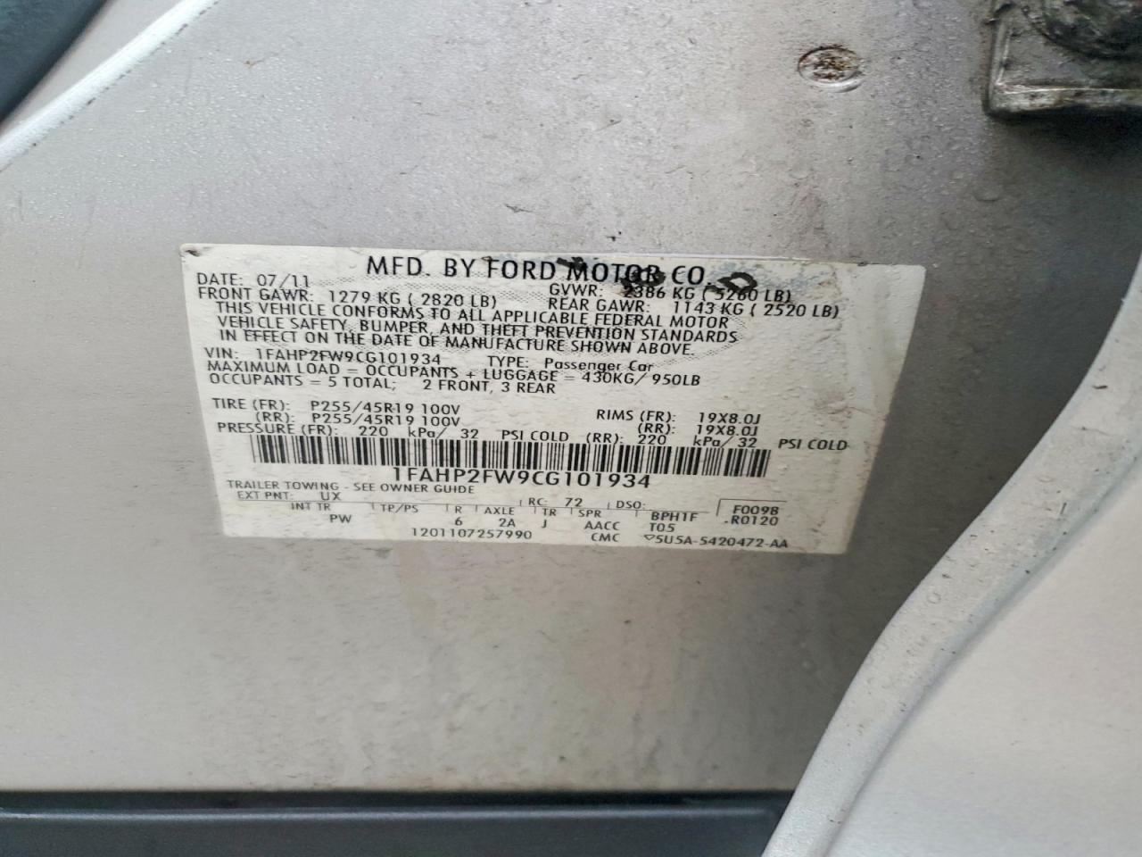 2012 Ford Taurus Limited