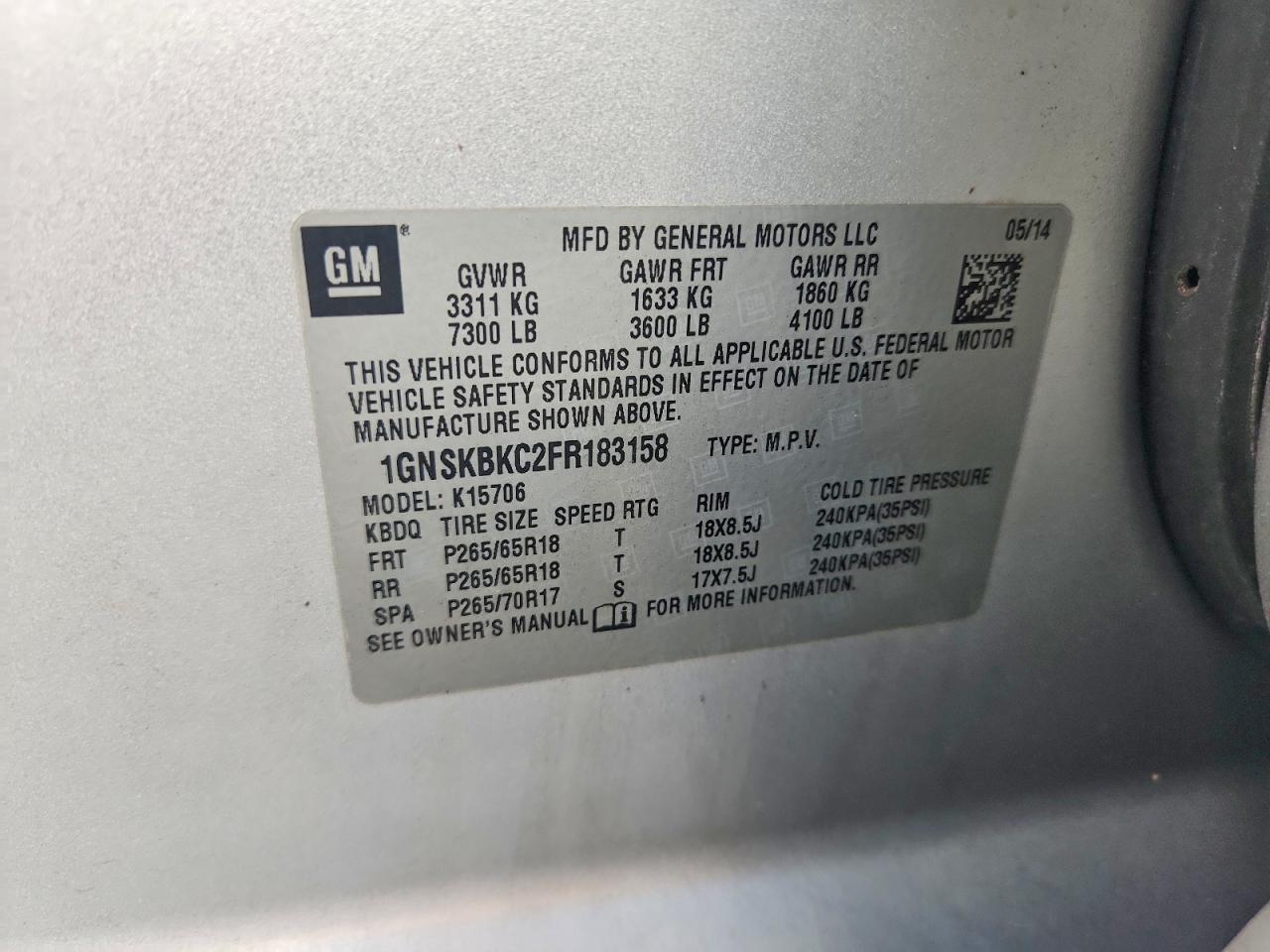 2015 Chevrolet Tahoe 1500