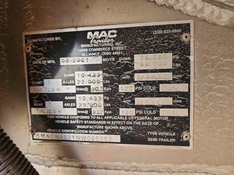 2022 Mac Trailer Mfg 2022 MAC END Dump Trailer