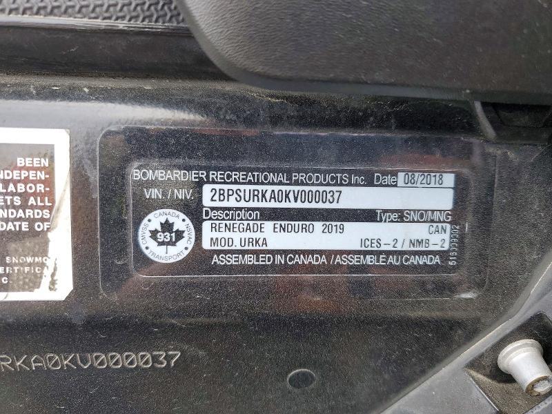 2019 Skidoo Renegade X E-TEC 850