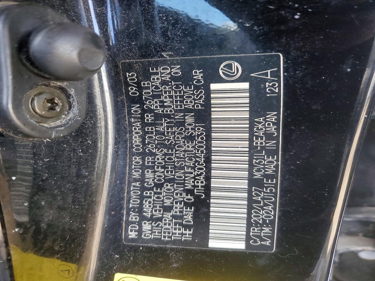 2004 Lexus Es 330 Base