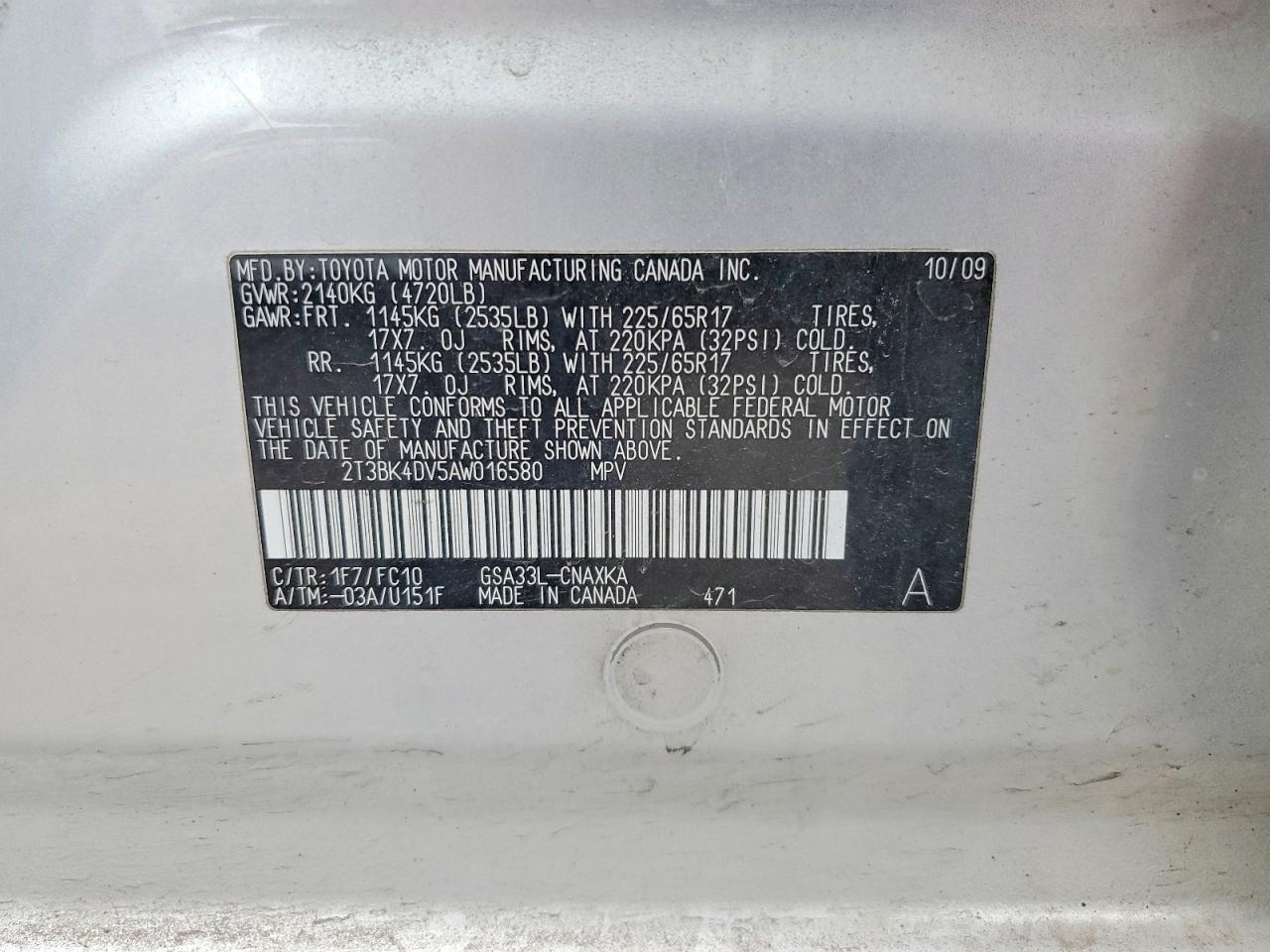 2010 Toyota Rav4 Base