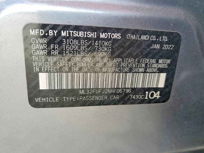 2022 Mitsubishi Mirage G4 es