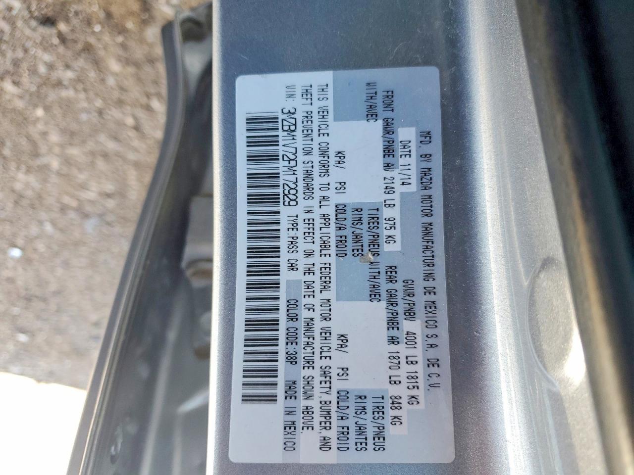 2015 Mazda 3 Touring