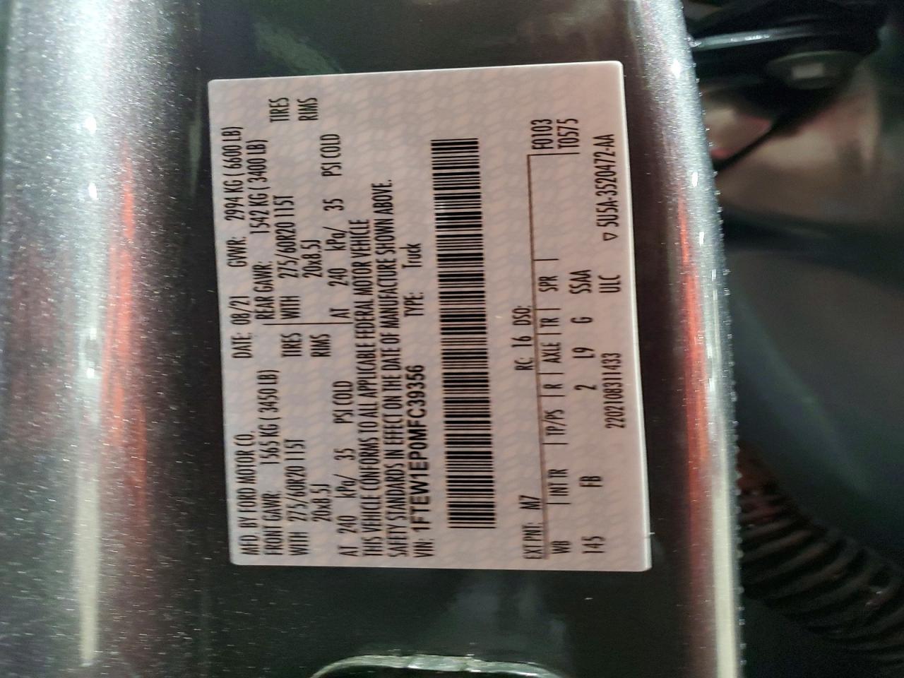 2021 Ford F150 Supercrew