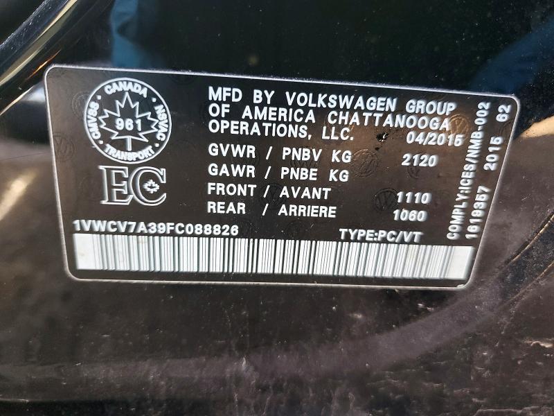 2015 Volkswagen Passat sel