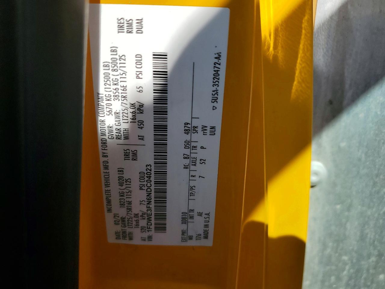 2022 Ford E350 BOX Truck