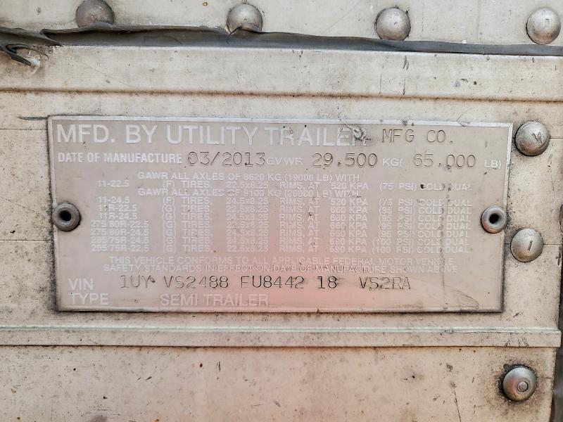 2014 Utility VS2RA Refrigerated Van Trailer