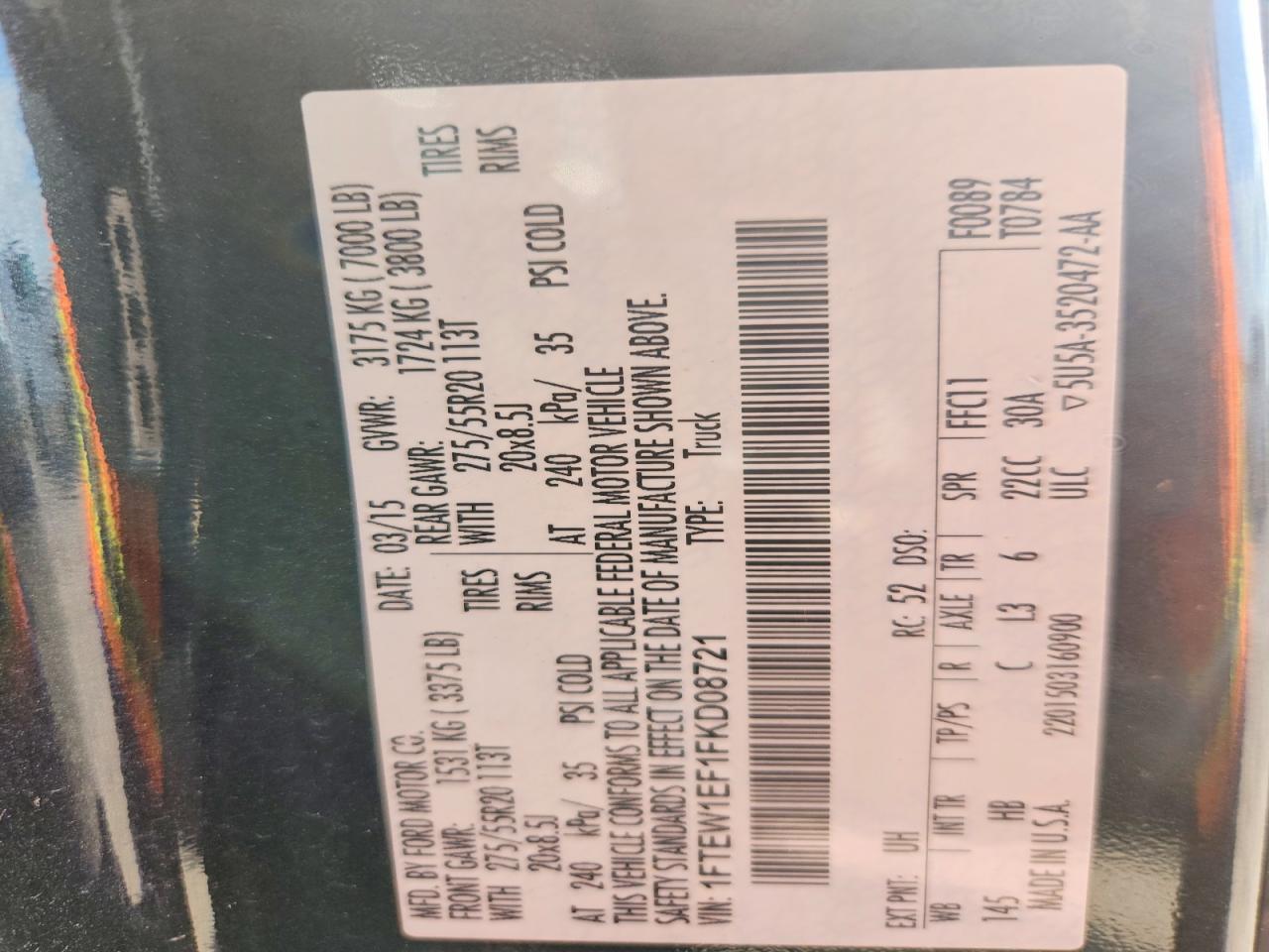 2015 Ford F150 Supercrew