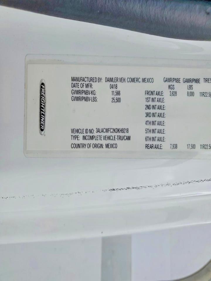 2019 Freigliner 2019 Freightliner Business Class M2 BOX Truck