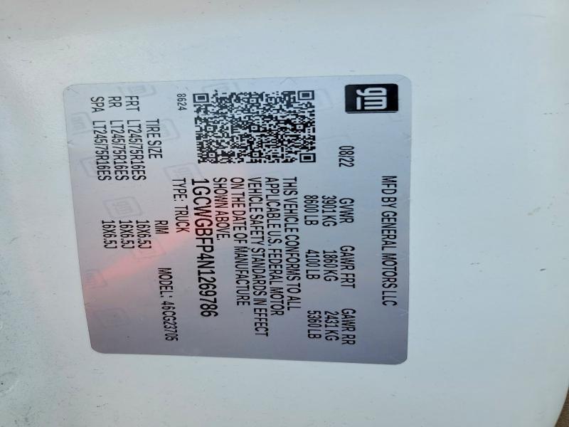 2022 Chev Rolet Express 2500 Cargo ext Utility / Service van
