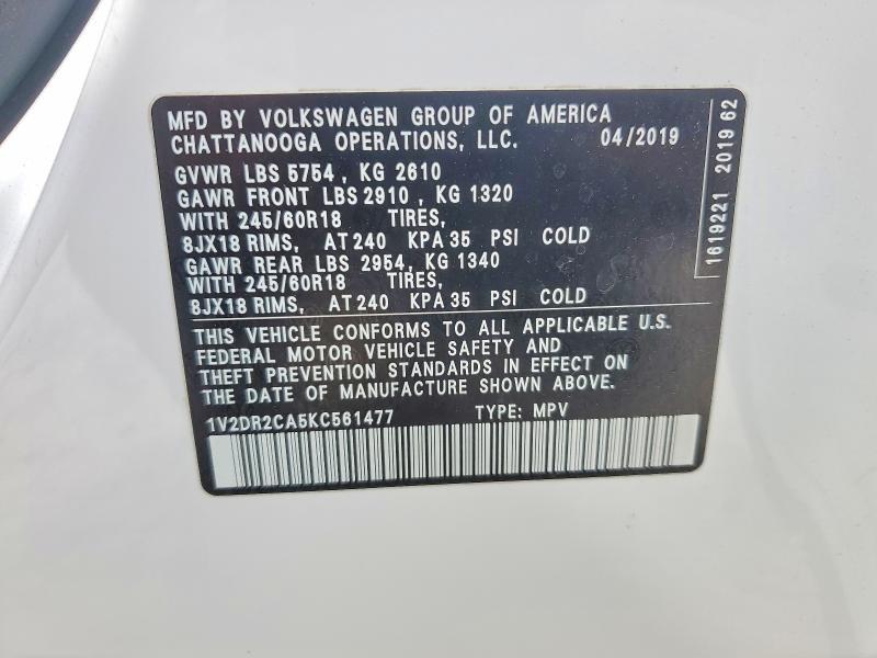 2019 Volkswagen Atlas se