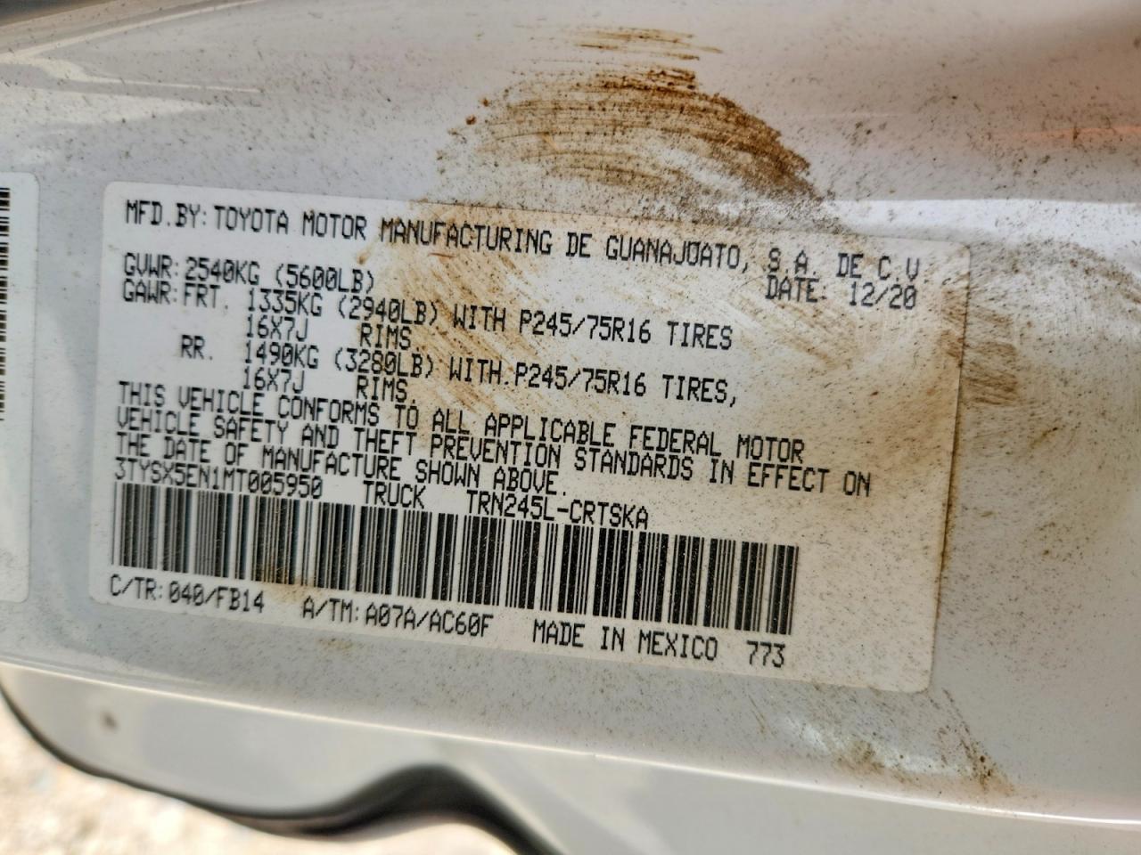 2021 Toyota Tacoma SR