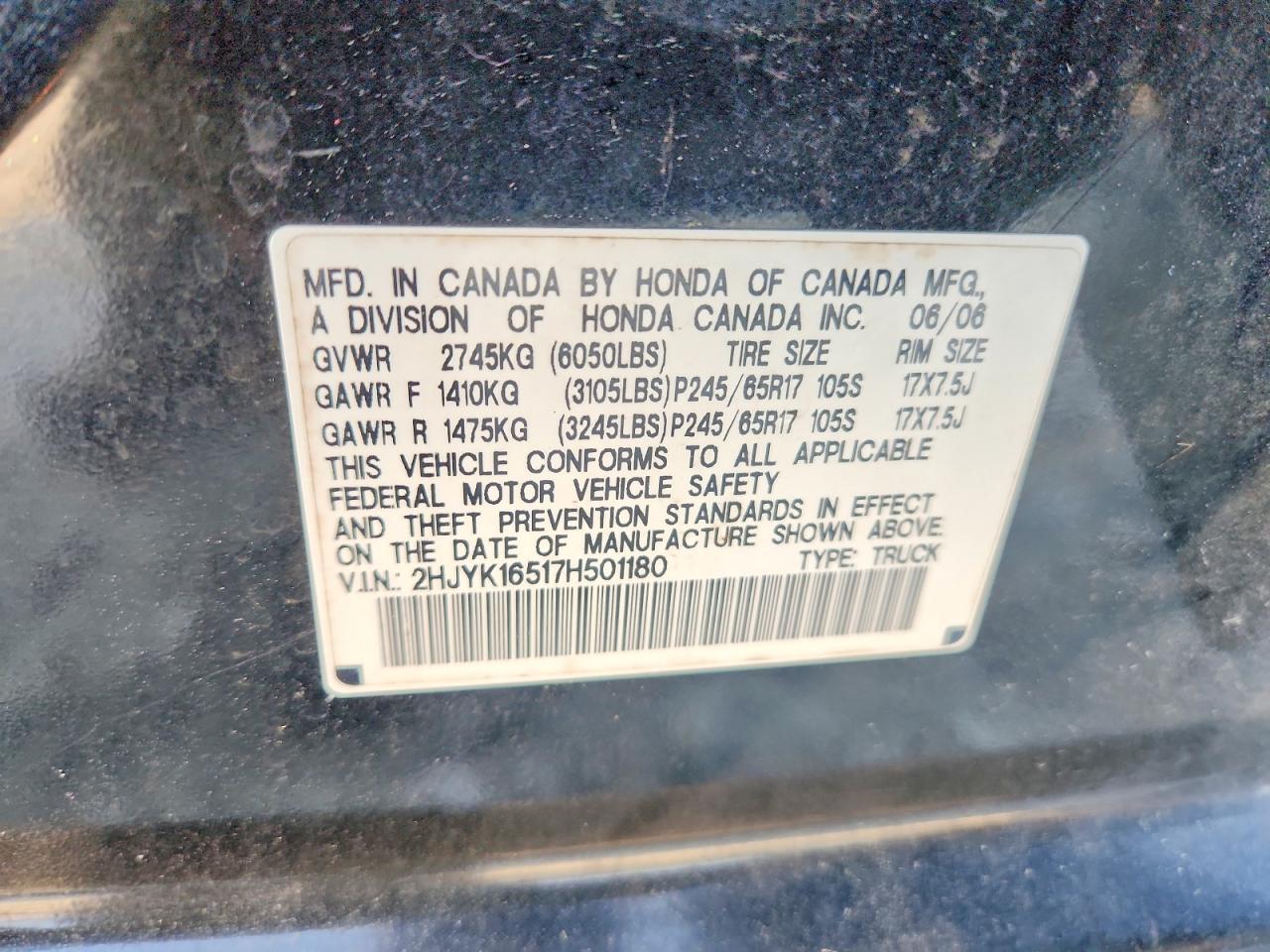 2007 Honda Ridgeline RTL