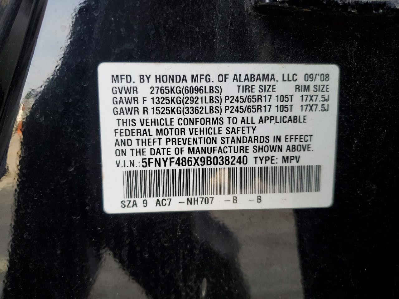2009 Honda Pilot exl