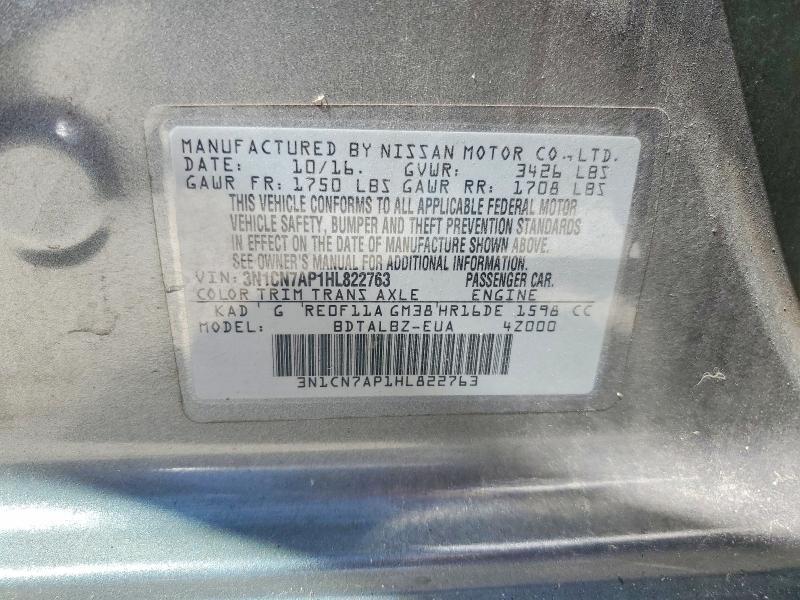 2017 Nissan Versa 1.6 s