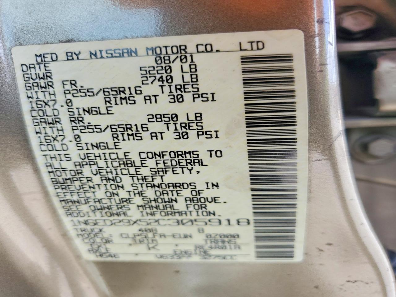 2002 Nissan Frontier XE-V6