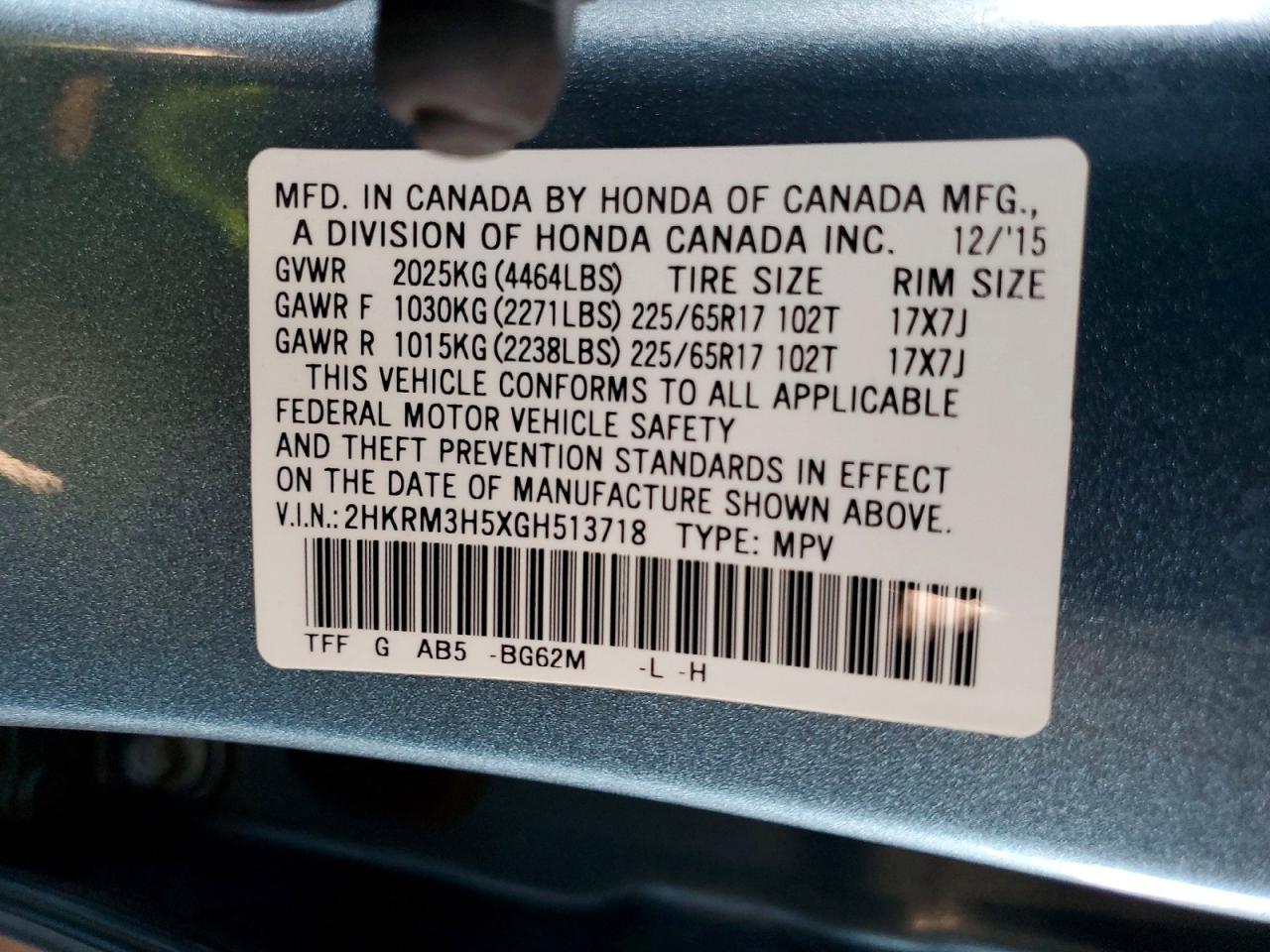 2016 Honda Cr-v ex