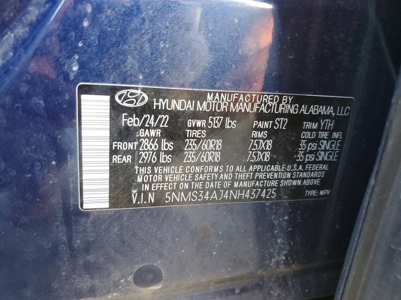 2022 Hyundai Santa fe sel