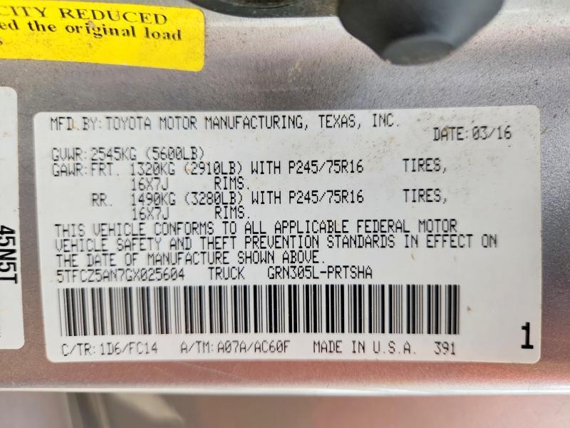 2016 Toyota Tacoma SR5 V6