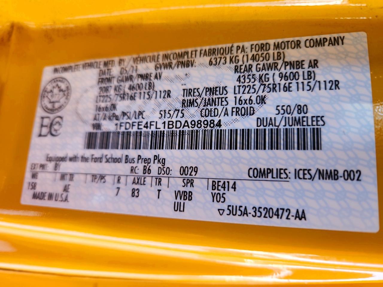 2011 Ford 2011 Collins Bantam E450-School Bus