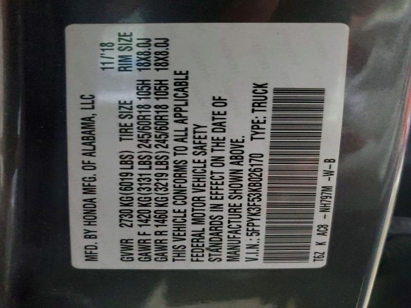 2019 Honda Ridgeline RTL