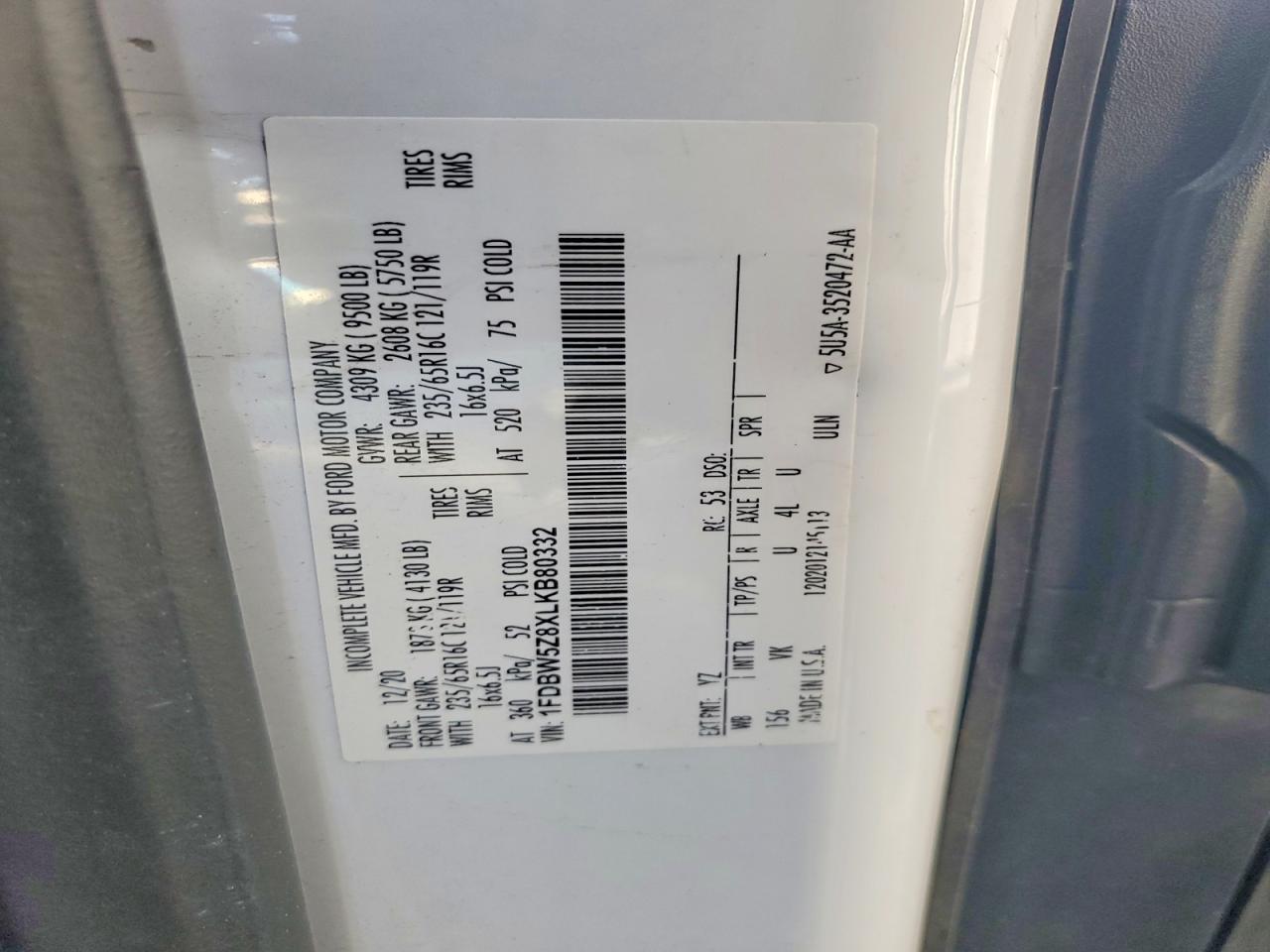 2020 Ford Transit Delivery Truck