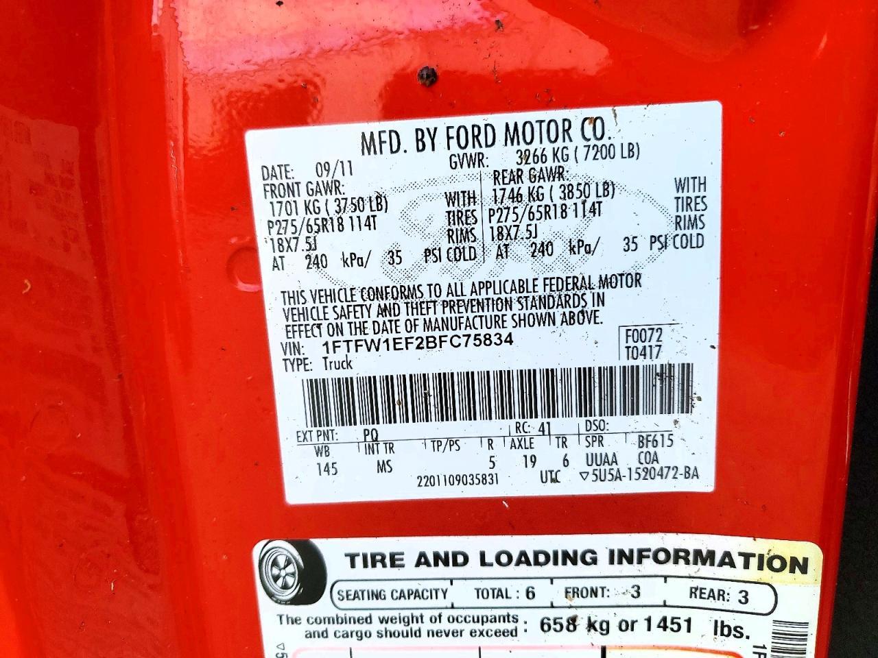 2011 Ford F150 Supercrew