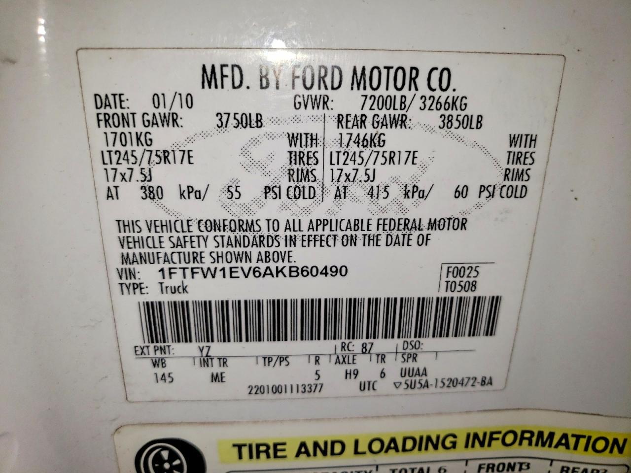 2010 Ford F150 Supercrew