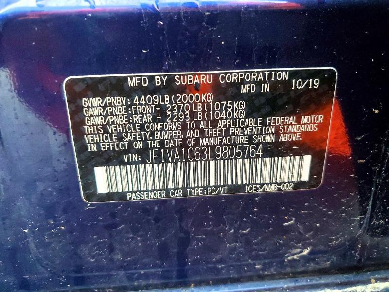 2020 Subaru Wrx Premium