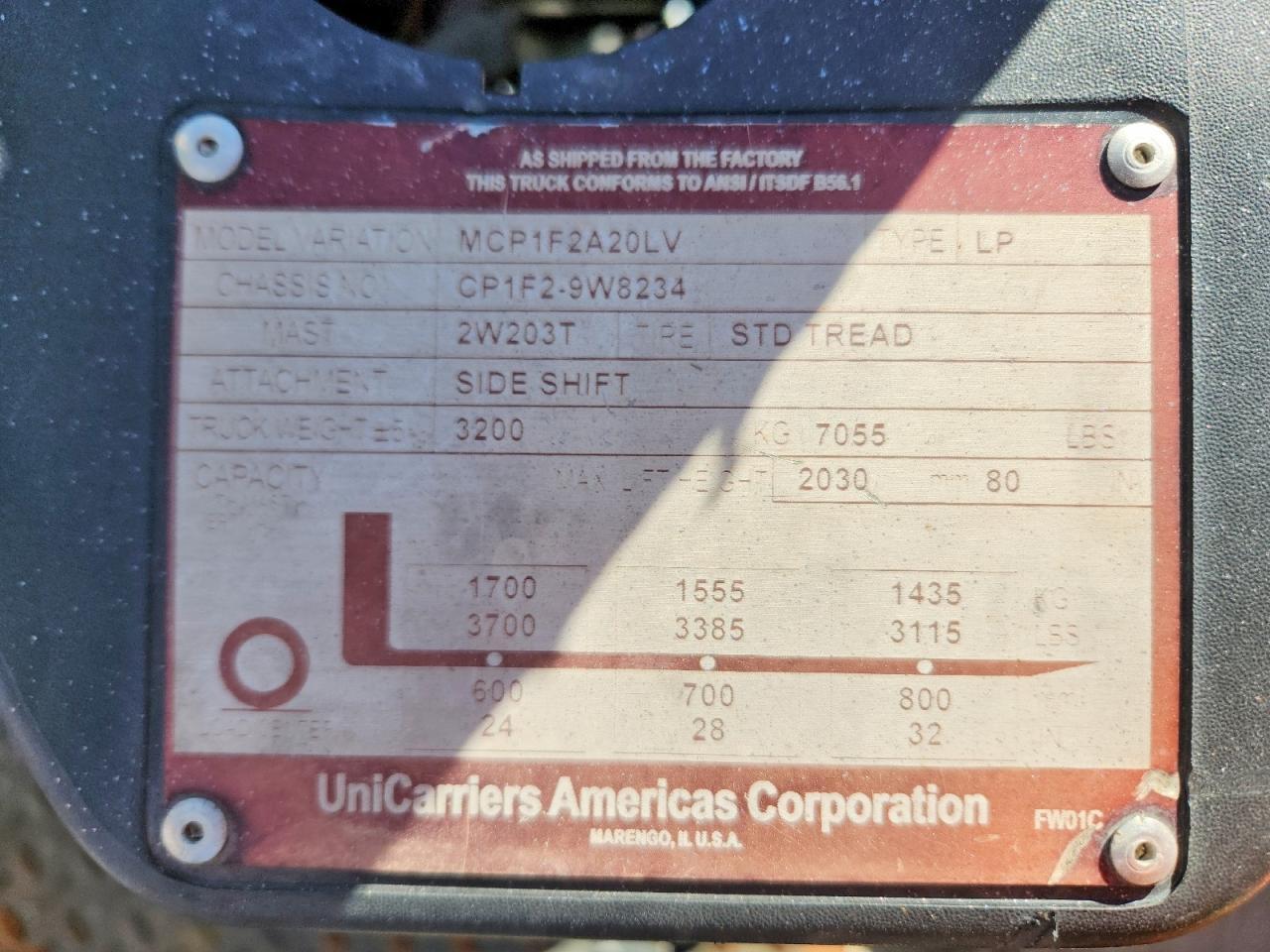 2015 Nissan MCP1F2A20LV Forklift