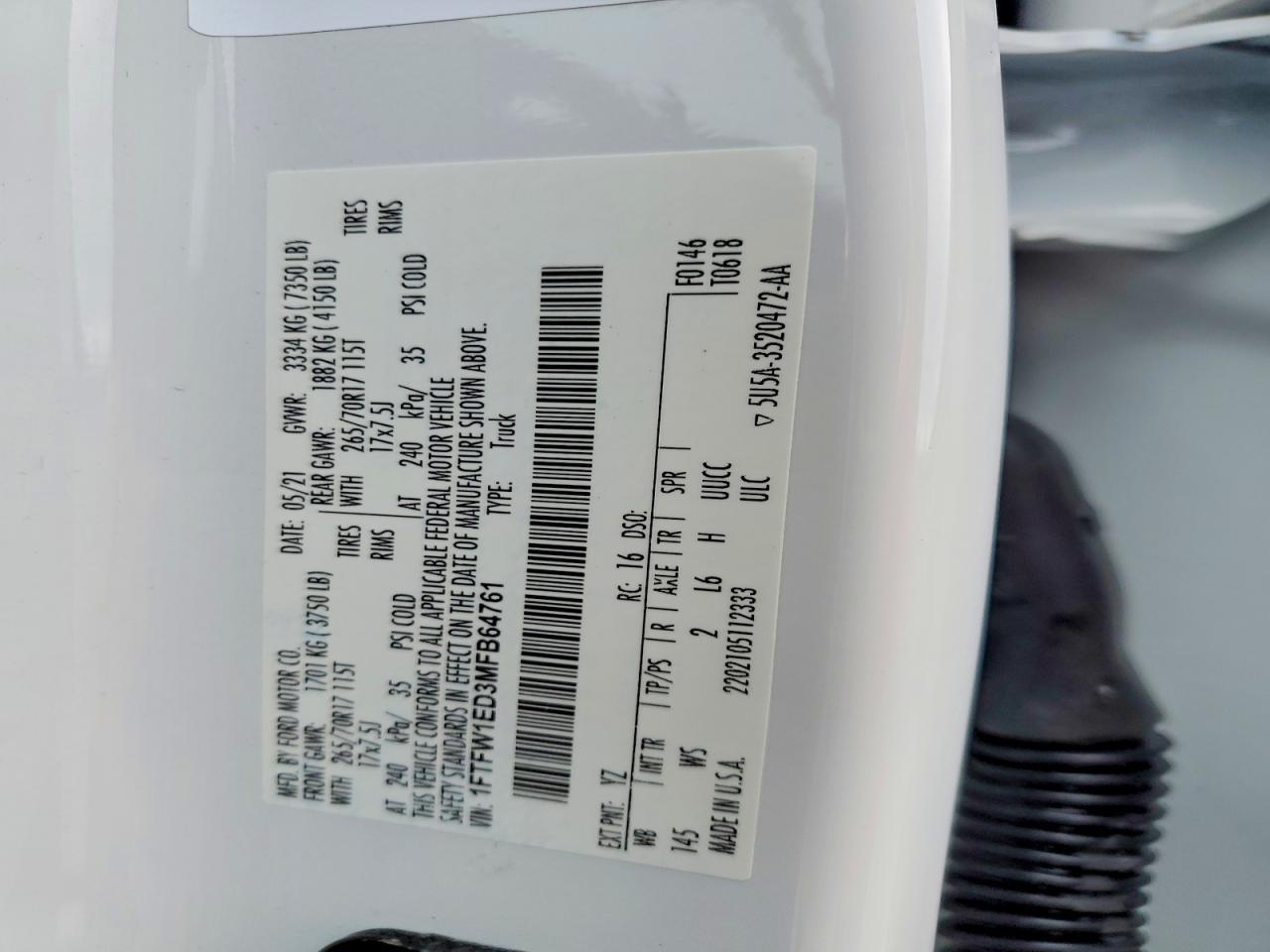 2021 Ford F150 Supercrew