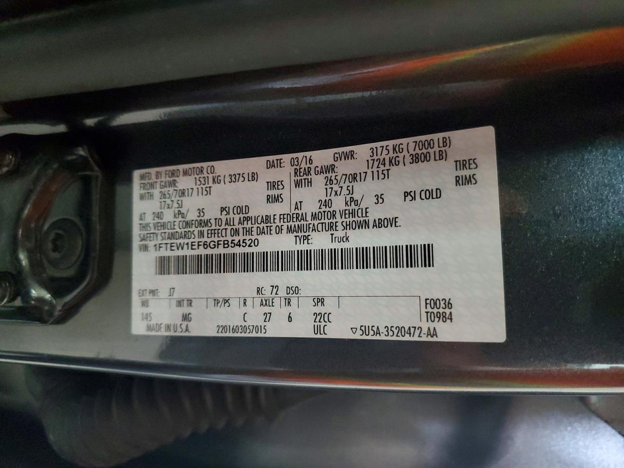 2016 Ford F150 Supercrew