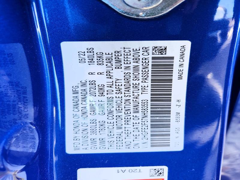 2022 Honda Civic Sport