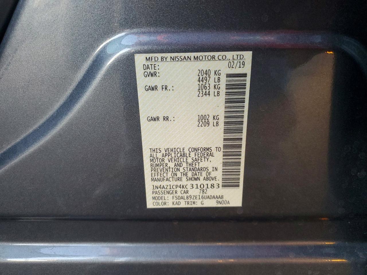 2019 Nissan Leaf s