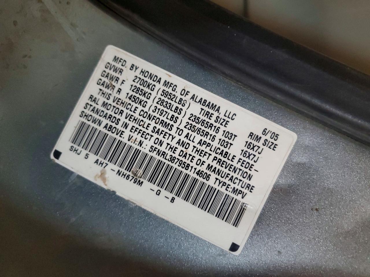 2005 Honda Odyssey exl