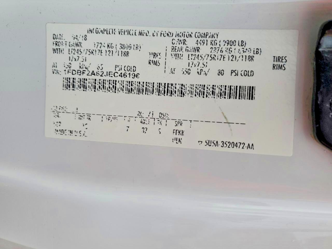 2018 Ford F250 Super Duty Utility / Service Truck