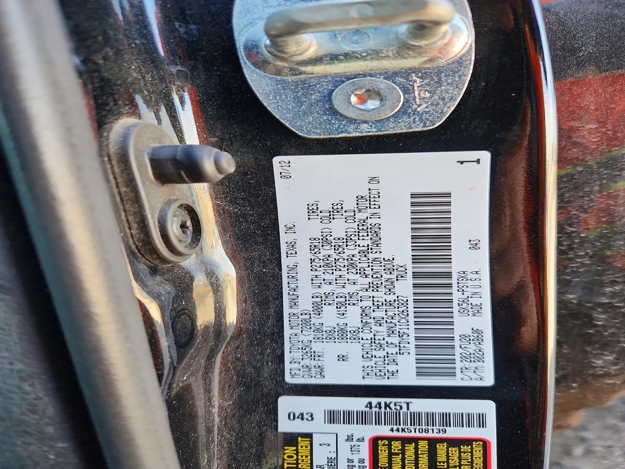 2012 Toyota Tundra Grade