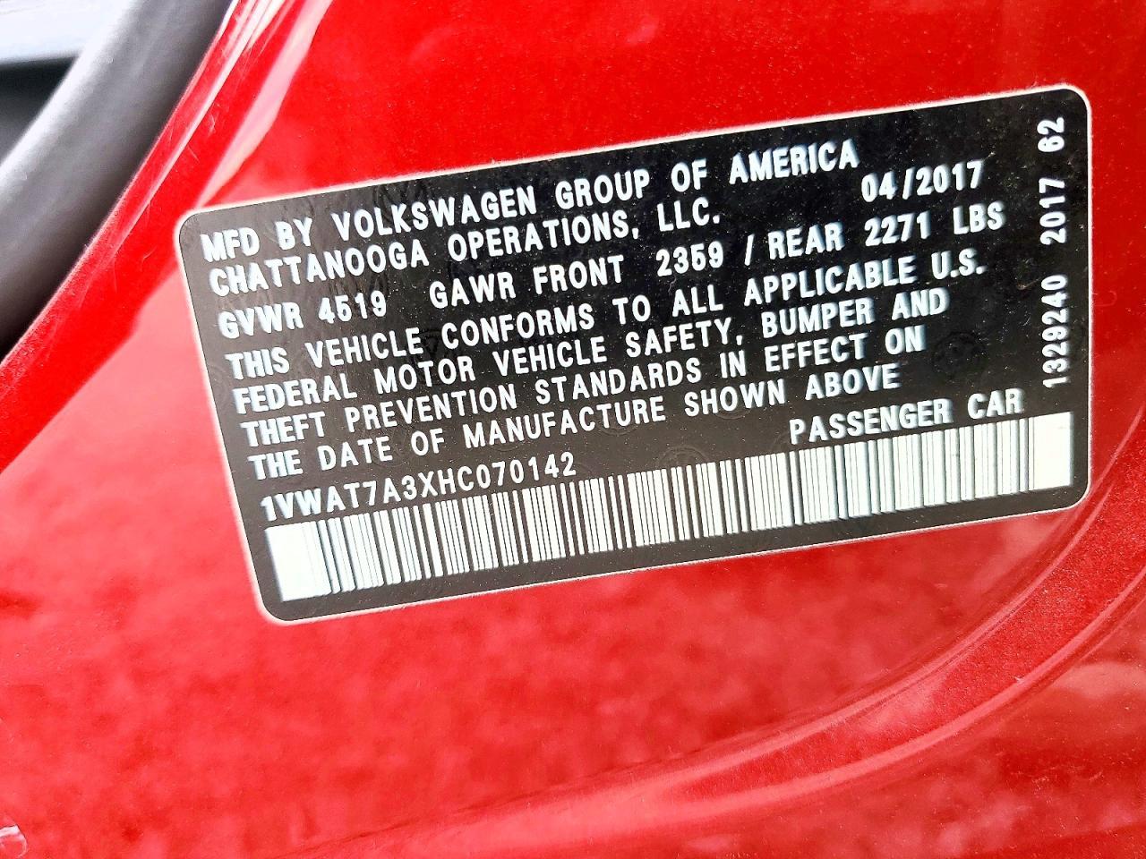 2017 Volkswagen Passat s