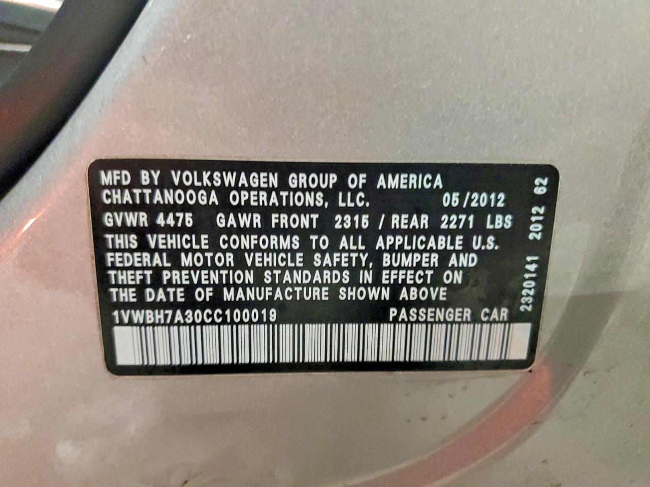 2012 Volkswagen Passat se